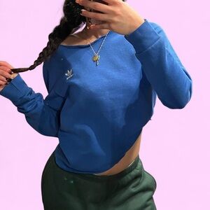 adidas royal blue cropped sweatshirt